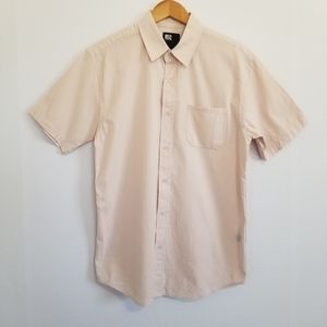 NWT RSQ Men's Pale Pink 100% Cotton Short Sleeve Shirt Size Small